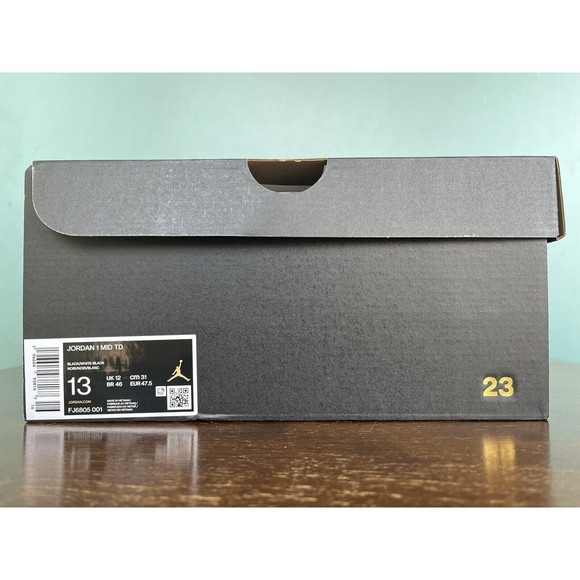 Jordan 1 Mid TD Alpha Menace Football Cleats Black/White Men's Sz 13 FJ6805-001 - Picture 11 of 11